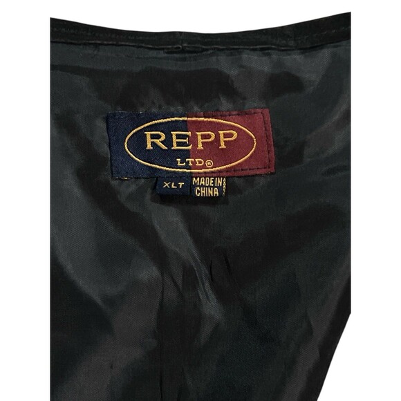 Vintage Black Suede Leather Vest REPP XLT - Picture 3 of 6